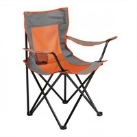 Кресло складное PREMIER туристическое, оранжевый/серый, нагрузка до 100 кг
