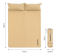 Коврик самонадувающийся Naturehike двойной, с подушками, 185х130х2,5 см, песочный