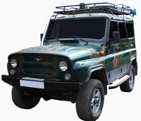 Экспедиционный багажник с креплением за водостоки, с сеткой, для УАЗ 469 / УАЗ 3151