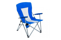 Кресло PREMIER складное, твердые тканевые подлокотники (синий/белый) нагрузка: 200кг.