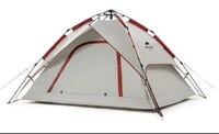 Палатка Naturehike 4-местная, быстросборная, алюминиевый каркас, серо-красная