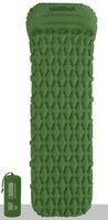 Коврик надувной Naturehike с подушкой, 185x55x3,5 см, зелёный