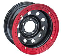 Диск усиленный УАЗ стальной черный 5x139,7 10xR15 d110 ET-44 с бедлоком (красный)