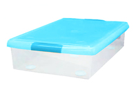 Короб для хранения IRIS THIN BOX 85л, прозрачный-голубой