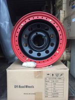 Диск УАЗ стальной черный 5x139,7 8xR16 d110 ET-19 с бедлоком (красный)